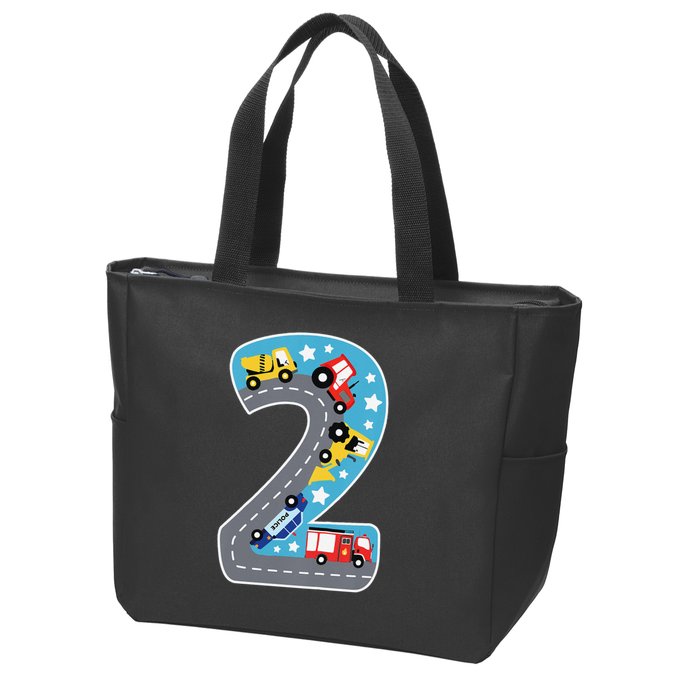 2nd Birthday Car Carpet 2 Year Old Car Gift Zip Tote Bag