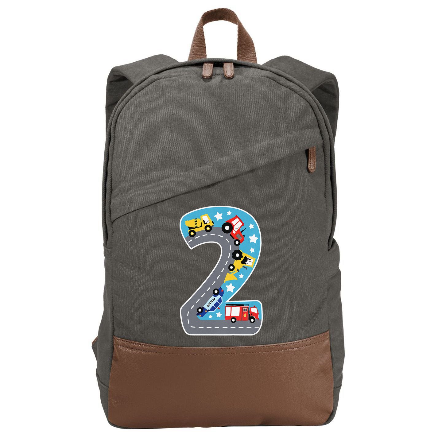 2nd Birthday Car Carpet 2 Year Old Car Gift Cotton Canvas Backpack