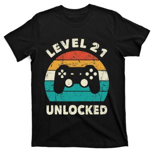 21st Birthday Decoration Gift Level 21 Unlocked Video Gamer T-Shirt