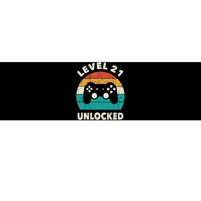 21st Birthday Decoration Gift Level 21 Unlocked Video Gamer Bumper Sticker