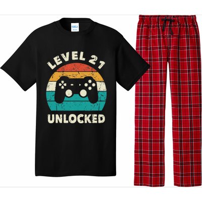 21st Birthday Decoration Gift Level 21 Unlocked Video Gamer Pajama Set