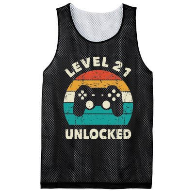 21st Birthday Decoration Gift Level 21 Unlocked Video Gamer Mesh Reversible Basketball Jersey Tank