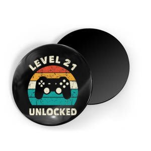 21st Birthday Decoration Gift Level 21 Unlocked Video Gamer Magnet