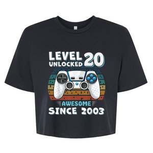 20 Birthday Decorations Gamer m.e.n Video 2003 20th Birthday Bella+Canvas Jersey Crop Tee