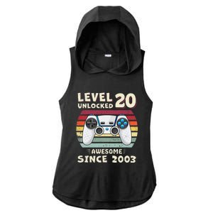 20 Birthday Decorations Gamer Video 2003 20th Birthday Ladies PosiCharge Tri-Blend Wicking Draft Hoodie Tank