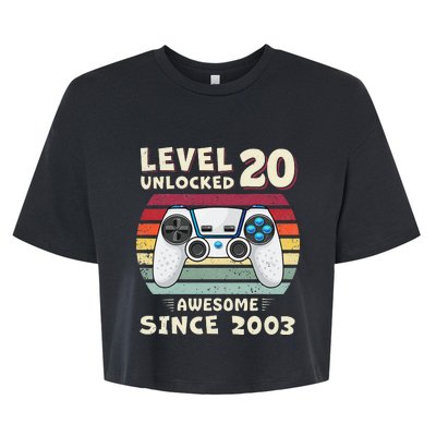 20 Birthday Decorations Gamer Video 2003 20th Birthday Bella+Canvas Jersey Crop Tee