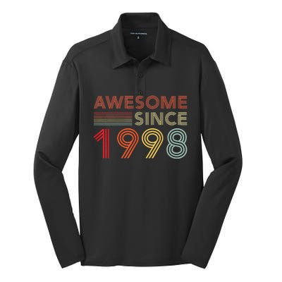 25 Birthday Decorations  Wo 1998 BDay 25th Birthday Silk Touch Performance Long Sleeve Polo