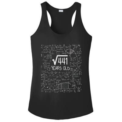 21st Birthday Design Square Root Of 441 21 Years Old Ladies PosiCharge Competitor Racerback Tank