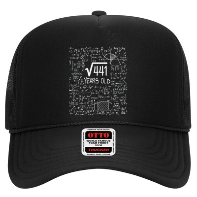 21st Birthday Design Square Root Of 441 21 Years Old Trucker Hat
