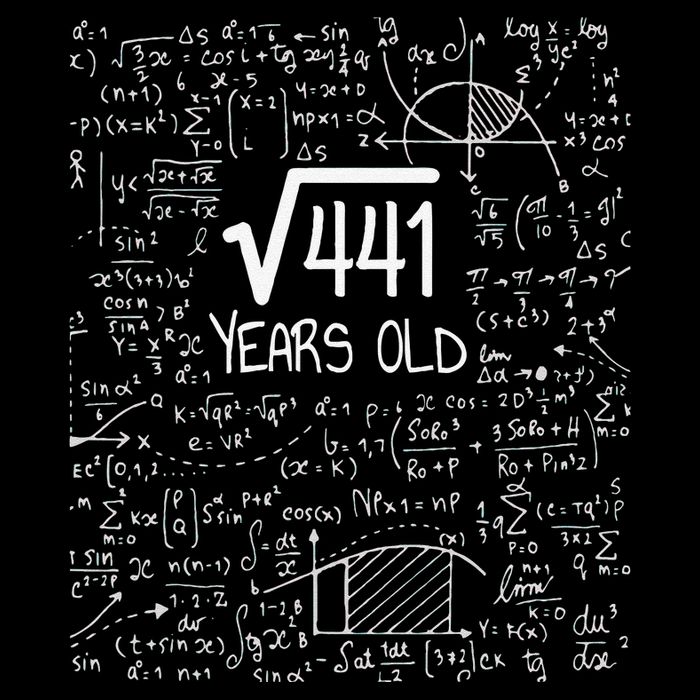 21st Birthday Design Square Root Of 441 21 Years Old Cropped Pullover Crew