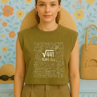 21st Birthday Design Square Root Of 441 21 Years Old Garment-Dyed Women's Muscle Tee
