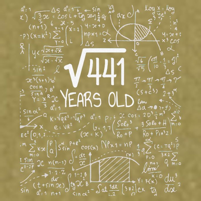 21st Birthday Design Square Root Of 441 21 Years Old Garment-Dyed Women's Muscle Tee