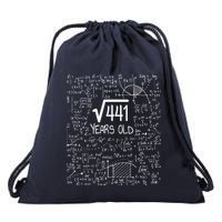 21st Birthday Design Square Root Of 441 21 Years Old Drawstring Bag