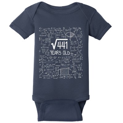 21st Birthday Design Square Root Of 441 21 Years Old Baby Bodysuit