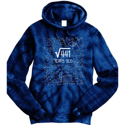 21st Birthday Design Square Root Of 441 21 Years Old Tie Dye Hoodie