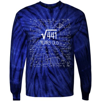 21st Birthday Design Square Root Of 441 21 Years Old Tie-Dye Long Sleeve Shirt