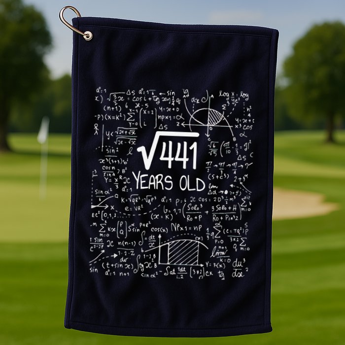 21st Birthday Design Square Root Of 441 21 Years Old Golf Towel