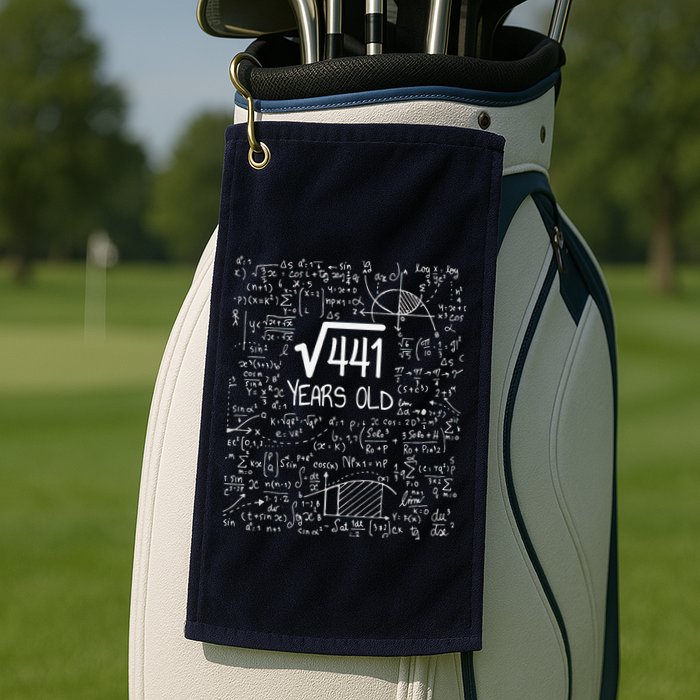 21st Birthday Design Square Root Of 441 21 Years Old Golf Towel