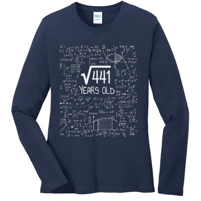 21st Birthday Design Square Root Of 441 21 Years Old Ladies Long Sleeve Shirt