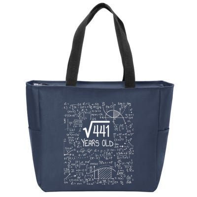 21st Birthday Design Square Root Of 441 21 Years Old Zip Tote Bag
