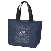 21st Birthday Design Square Root Of 441 21 Years Old Zip Tote Bag