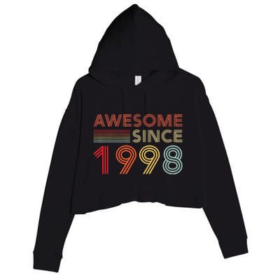 25 Birthday Decorations 1998 BDay 25th Birthday Crop Fleece Hoodie