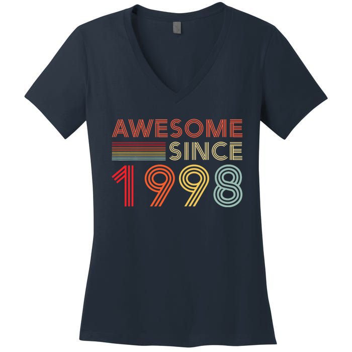 25 Birthday Decorations 1998 BDay 25th Birthday Women's V-Neck T-Shirt