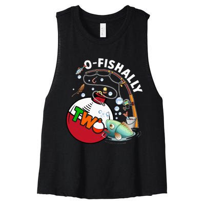 2nd Bday Fishing Theme For And O-Fishally 2 Women's Racerback Cropped Tank