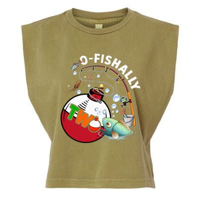 2nd Bday Fishing Theme For And O-Fishally 2 Garment-Dyed Women's Muscle Tee