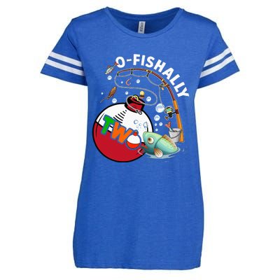 2nd Bday Fishing Theme For And O-Fishally 2 Enza Ladies Jersey Football T-Shirt