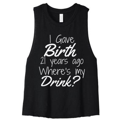 21st Birthday For Mom 21 Year Old Child Son Daughter Gift Women's Racerback Cropped Tank