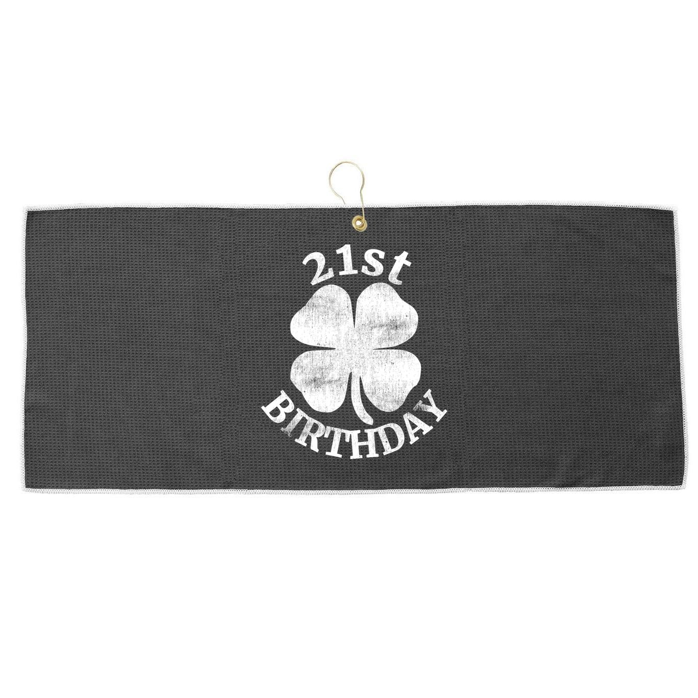 21st Birthday Funny St. Patricks Day Party Beer Gift Large Microfiber Waffle Golf Towel