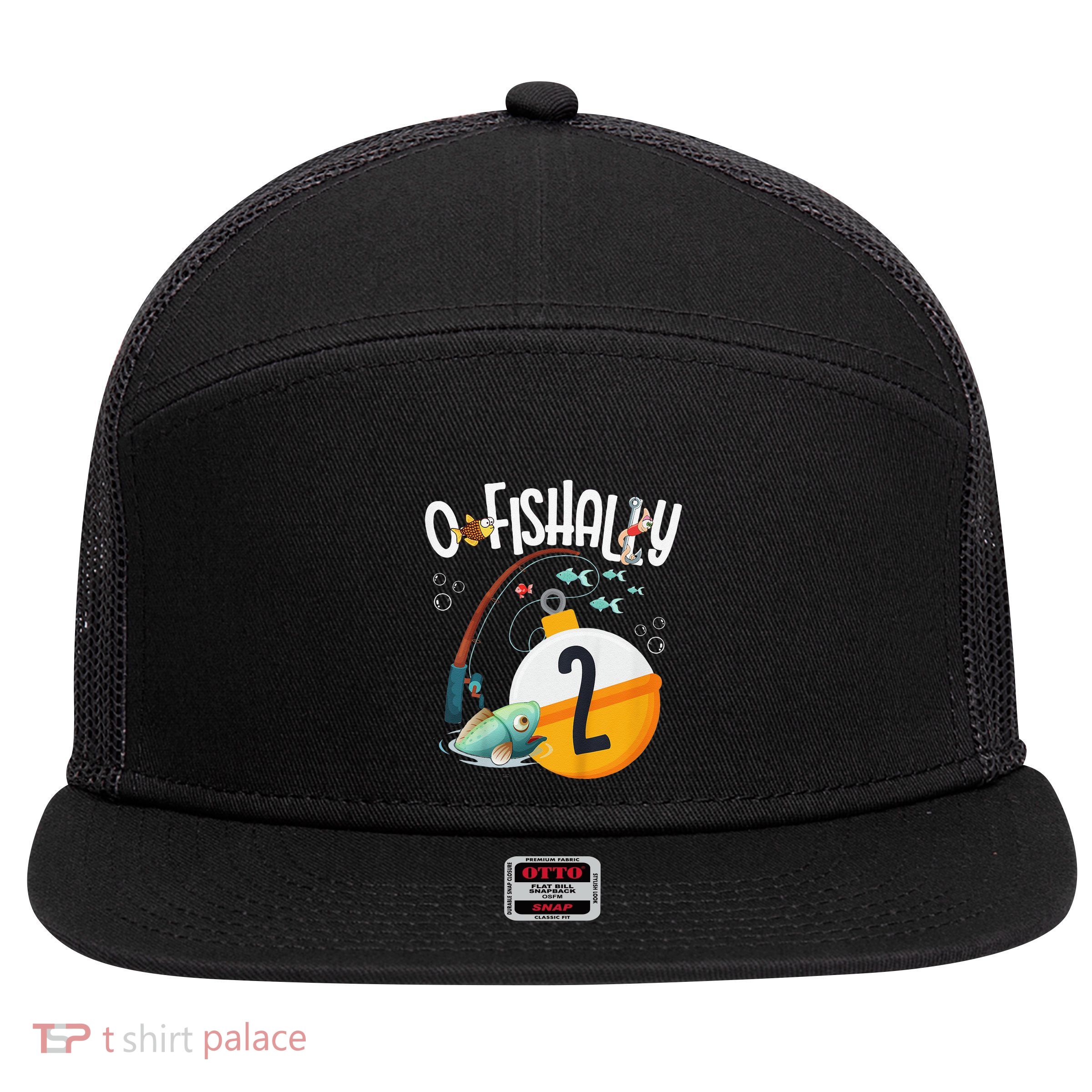 2nd Birthday Fishing Theme For And OFishally 2 7 Panel Mesh Trucker Snapback Hat