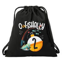 2nd Birthday Fishing Theme For And OFishally 2 Drawstring Bag