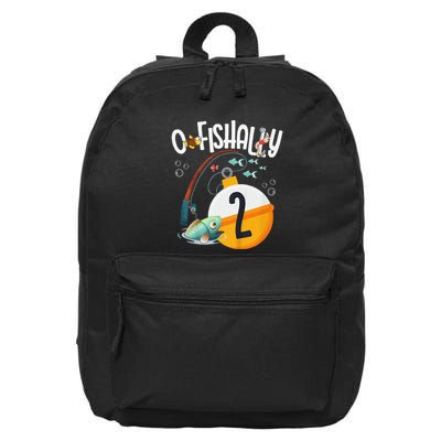 2nd Birthday Fishing Theme For And OFishally 2 16 in Basic Backpack