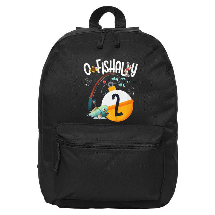 2nd Birthday Fishing Theme For And OFishally 2 16 in Basic Backpack