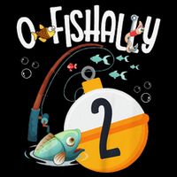 2nd Birthday Fishing Theme For And OFishally 2 16 in Basic Backpack