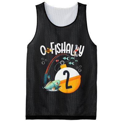 2nd Birthday Fishing Theme For And OFishally 2 Mesh Reversible Basketball Jersey Tank