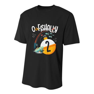 2nd Birthday Fishing Theme For And OFishally 2 Youth Performance Sprint T-Shirt