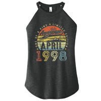 25th Birthday Gift Awesome Since April 1998 25 Year Old Women’s Perfect Tri Rocker Tank