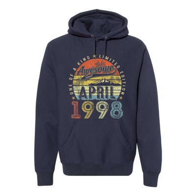 25th Birthday Gift Awesome Since April 1998 25 Year Old Premium Hoodie