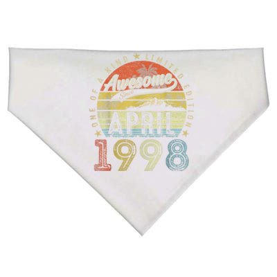 25th Birthday Gift Awesome Since April 1998 25 Year Old USA-Made Doggie Bandana