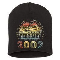 21st Birthday Gift Awesome Since February 2002 21 Year Old Short Acrylic Beanie