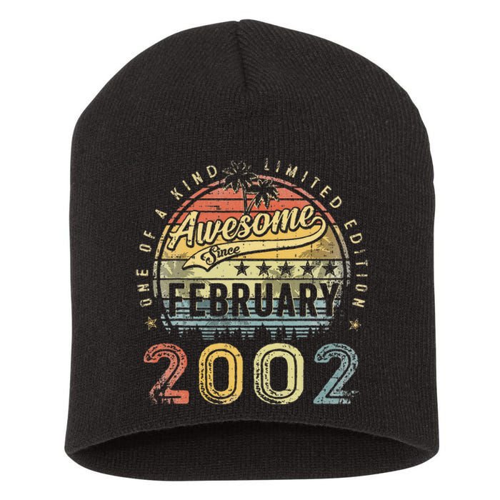 21st Birthday Gift Awesome Since February 2002 21 Year Old Short Acrylic Beanie