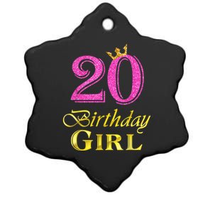 20th Birthday Girl Princess Shirt 20 Years Old 20th Birthday Ceramic Star Ornament