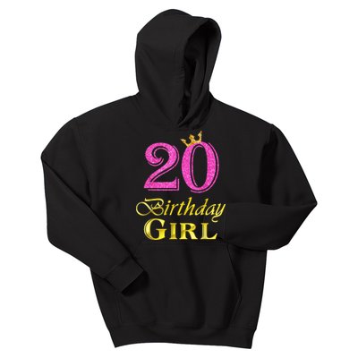 20th Birthday Girl Princess Shirt 20 Years Old 20th Birthday Kids Hoodie