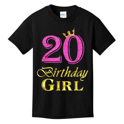 20th Birthday Girl Princess Shirt 20 Years Old 20th Birthday Kids T-Shirt