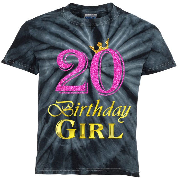 20th Birthday Girl Princess Shirt 20 Years Old 20th Birthday Kids Tie-Dye T-Shirt