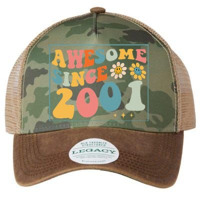 22st Birthday Gifts Awesome Since 2001 22 Years Old Groovy Legacy Tie Dye Trucker Hat