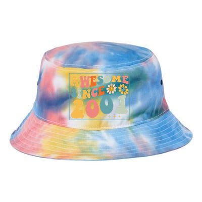 22st Birthday Gifts Awesome Since 2001 22 Years Old Groovy Tie Dye Newport Bucket Hat